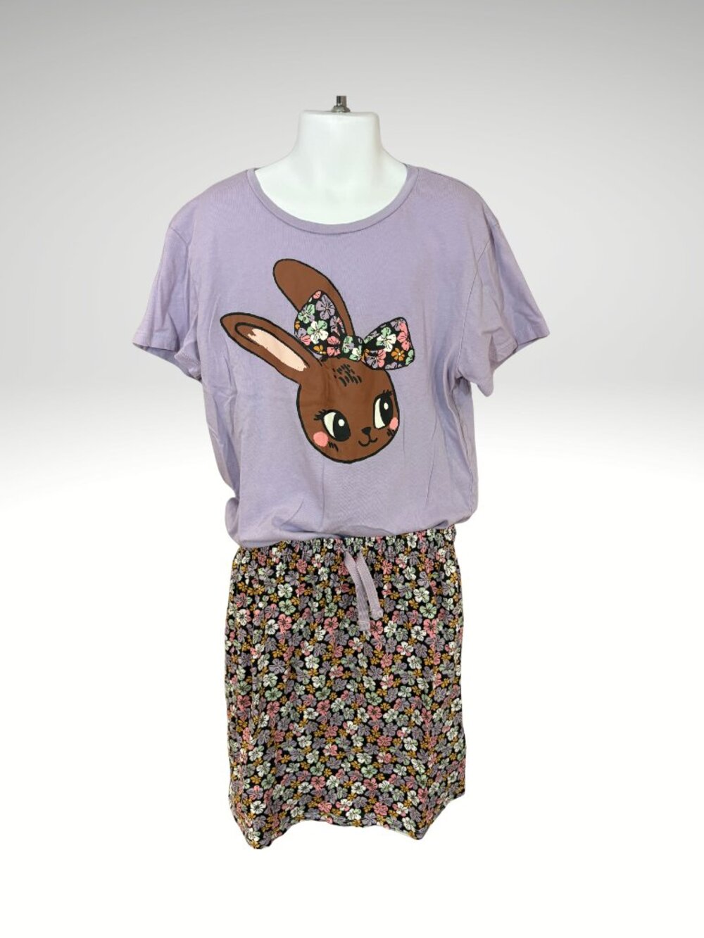 Cottagecore H&M Girls Easter Bunny Rabbit Floral Cotton Set Size 8-10 (SKU:205G)